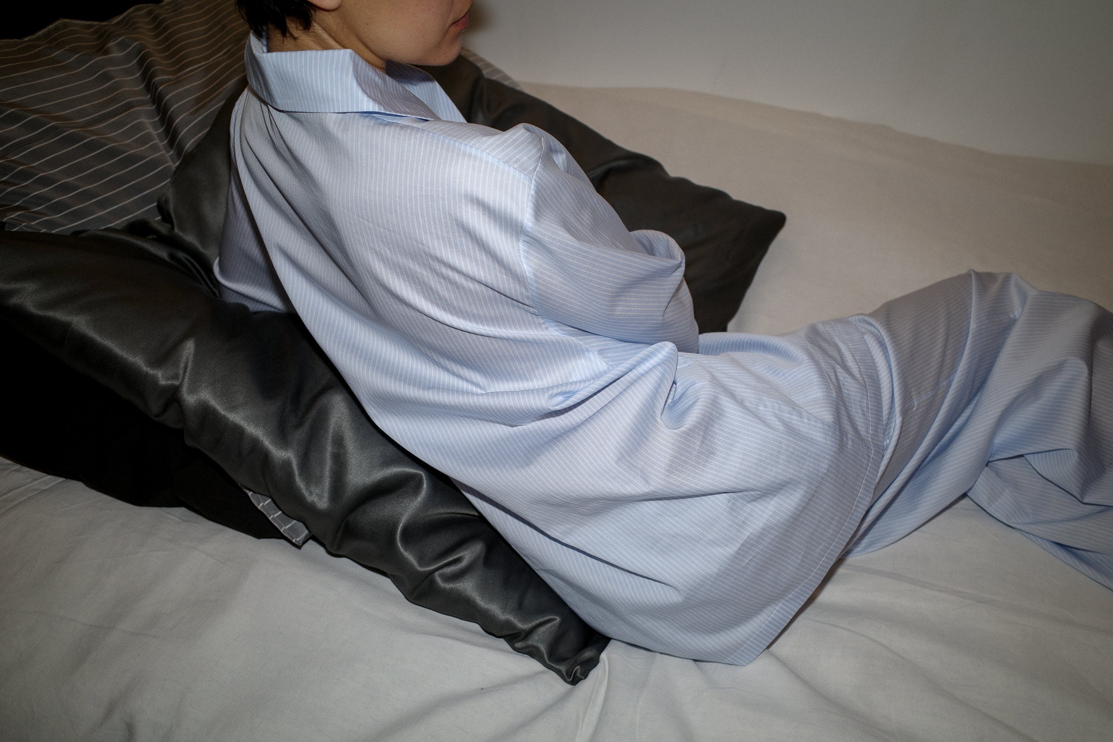 Oversized Stripe Cotton Poplin Pyjama Shirt