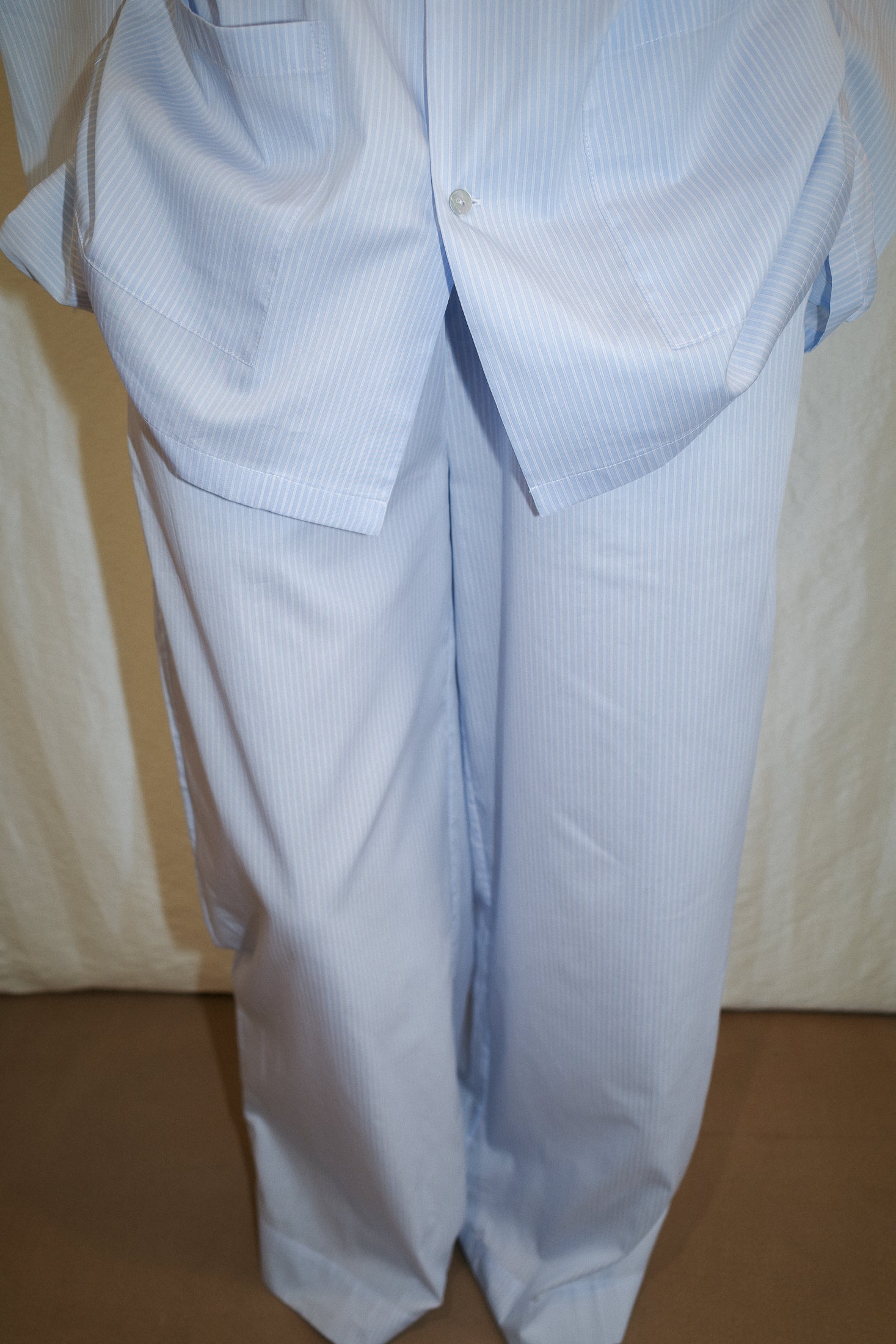 Oversized Striped Cotton Poplin Pyjama Trousers