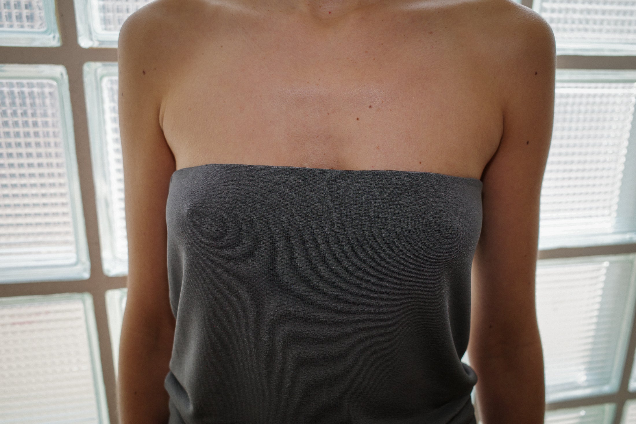 Shiny Crepe Jersey Bustier