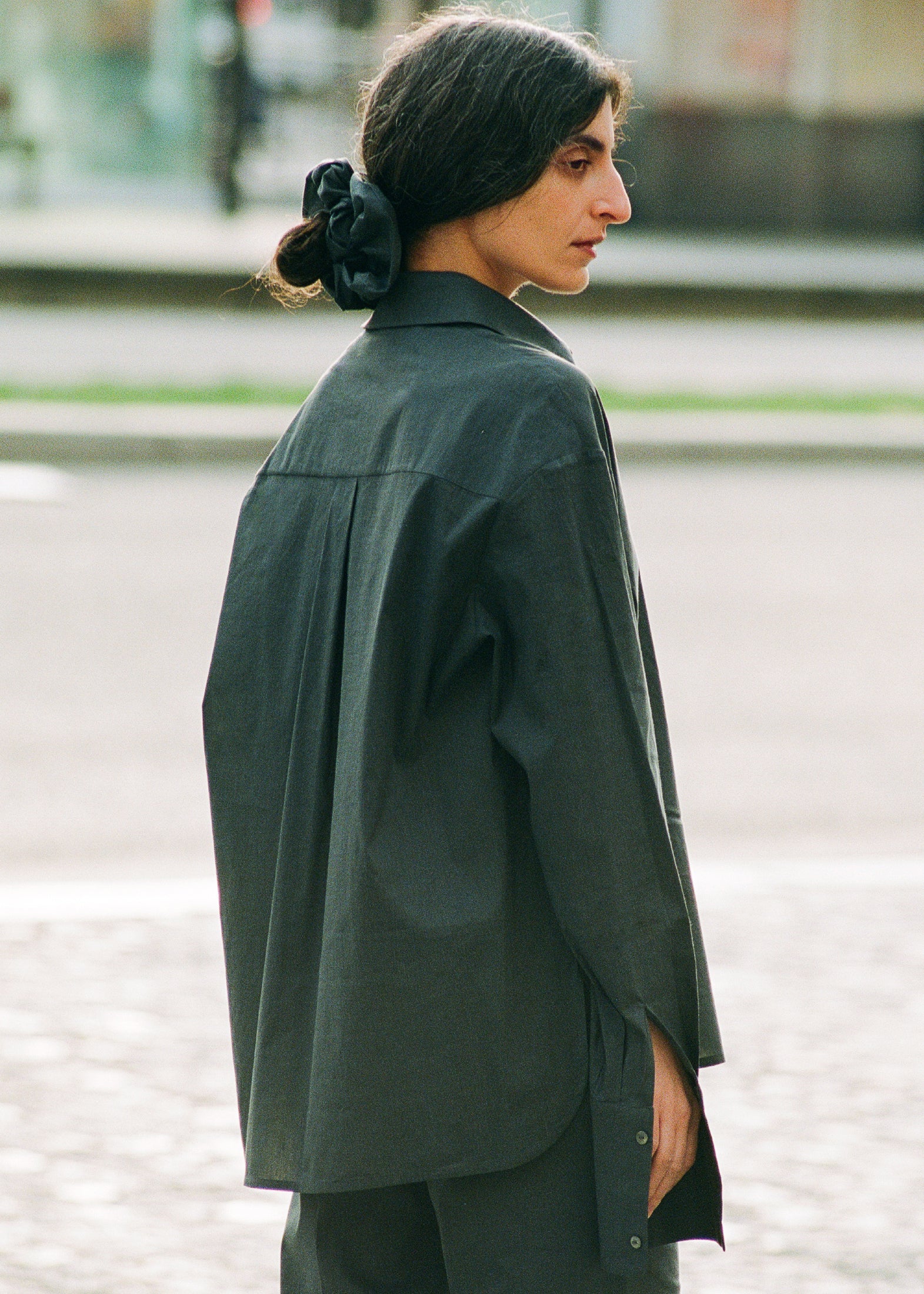 Linen and Silk Oversized Shirt
