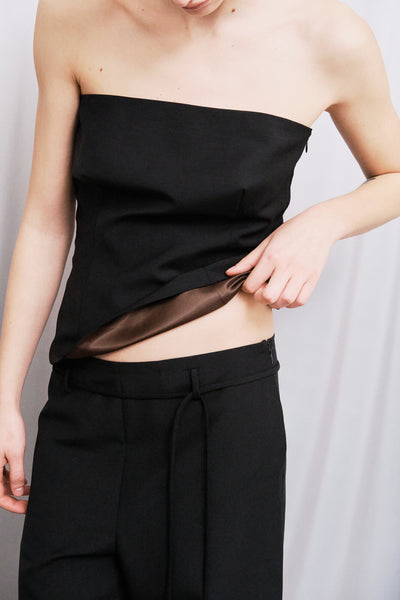 Wool And Mohair Suiting Bustier – Bambou Roger Kwong