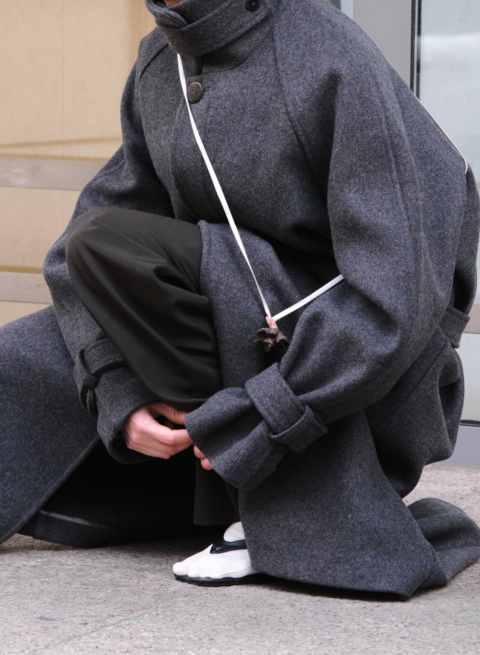 Compact Bonded Drap Oversized Coat