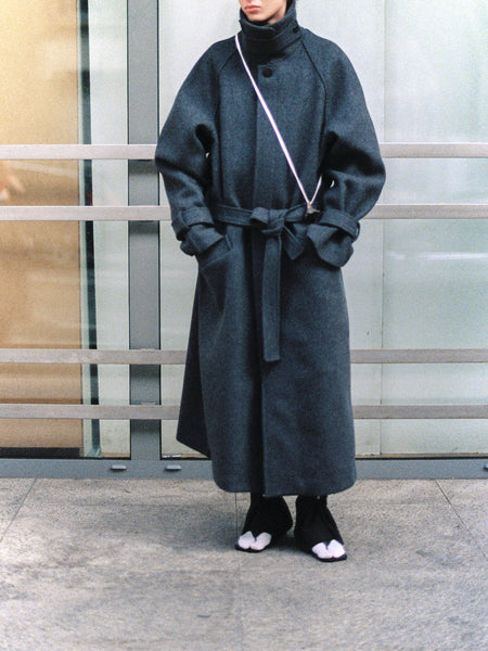 Compact Bonded Drap Oversized Coat – Bambou Roger Kwong