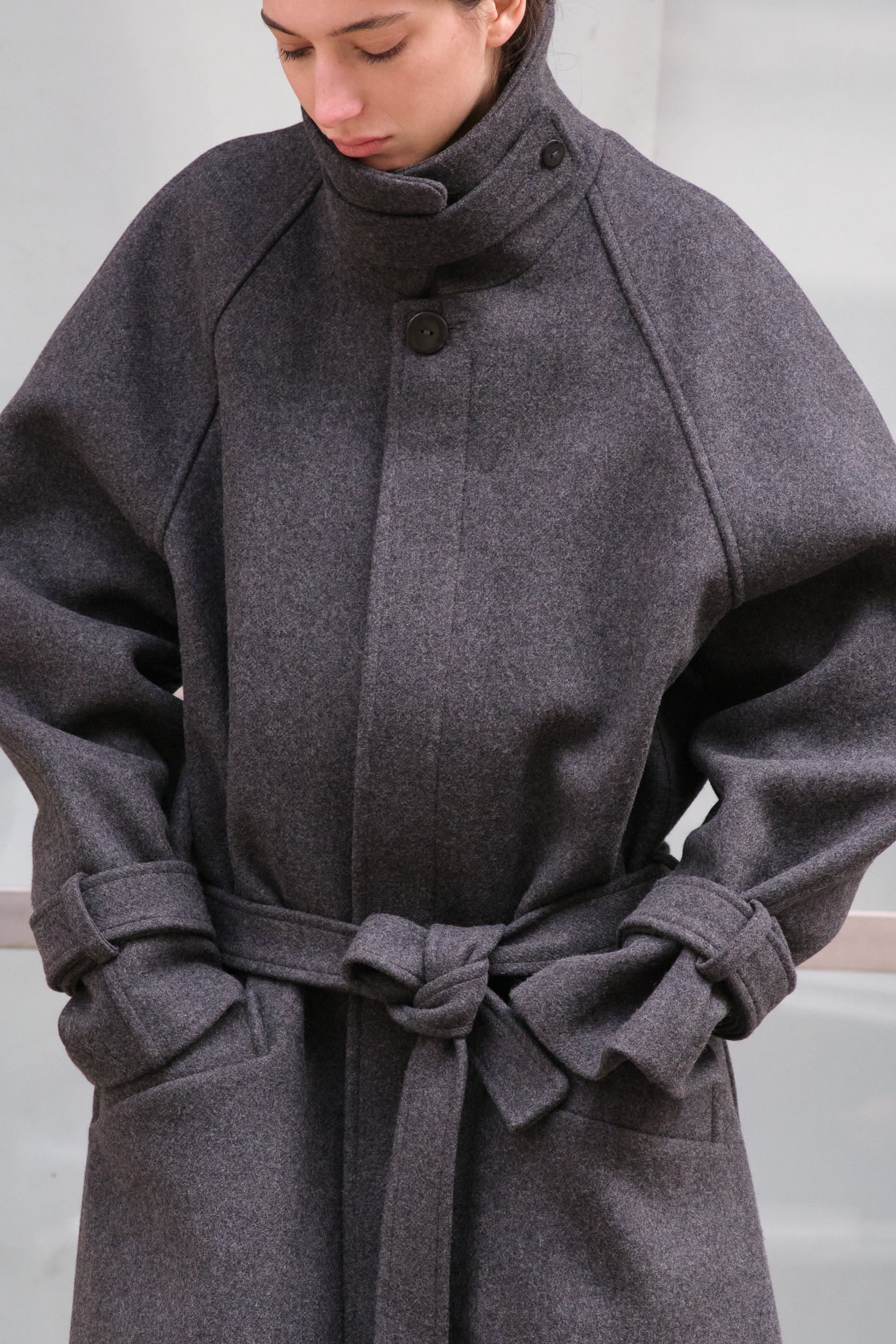 Compact Bonded Drap Oversized Coat