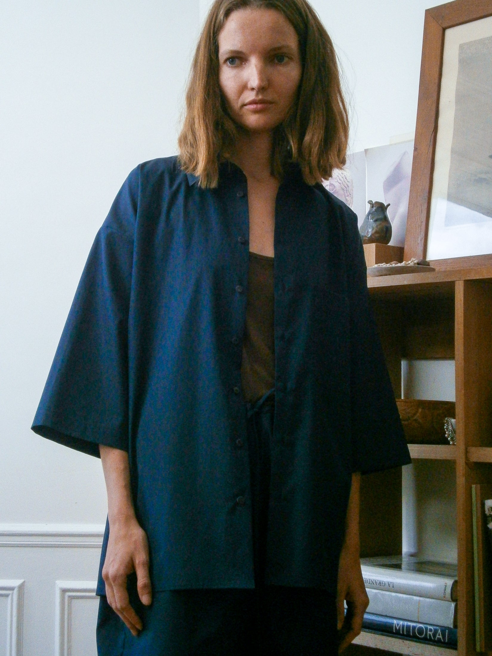 Cotton Poplin Oversized Short Sleeves Shirt