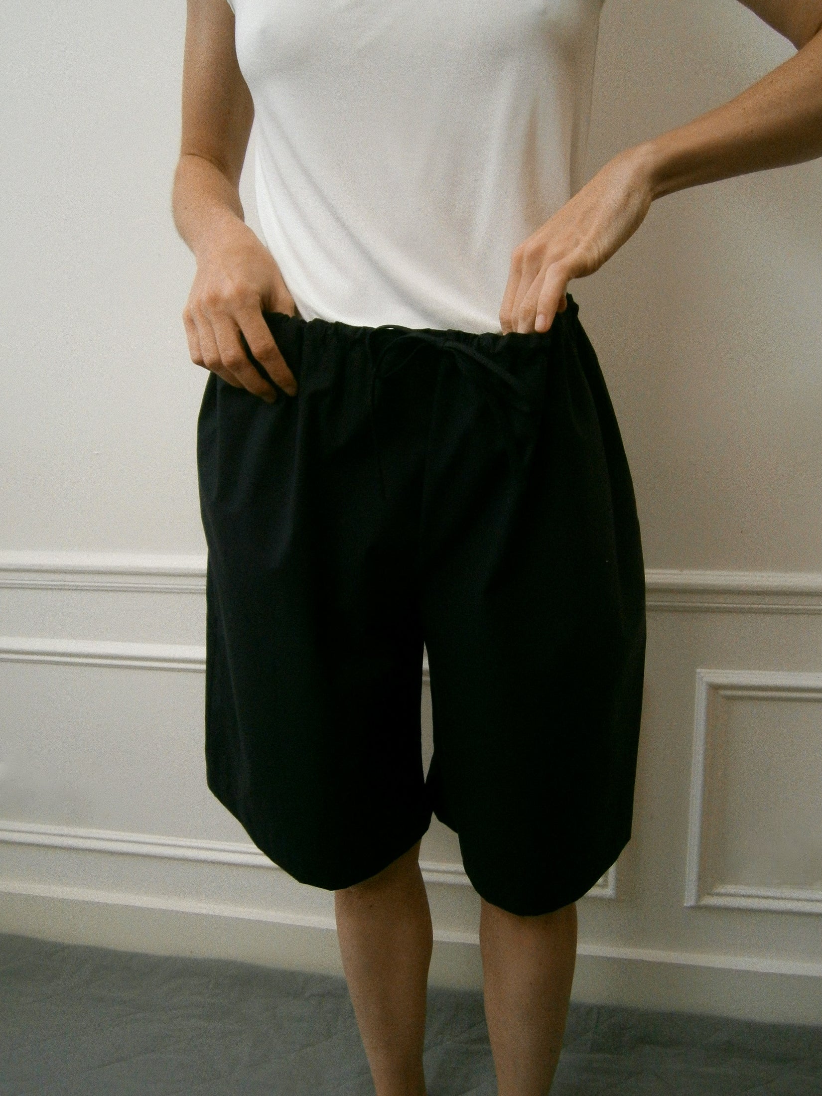 Cotton Poplin Oversized Shorts
