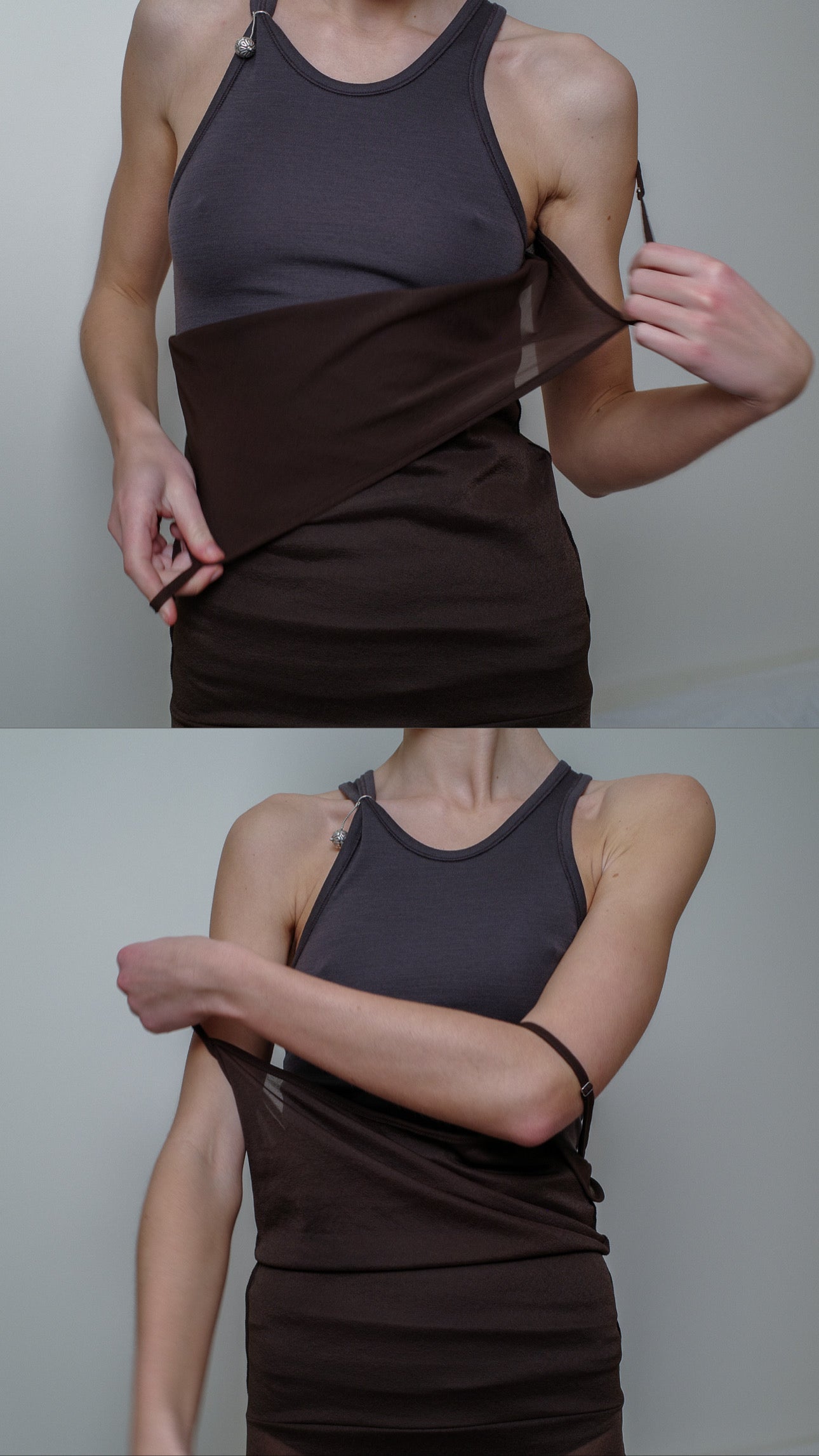 Virgin Wool Jersey Round Neck Top