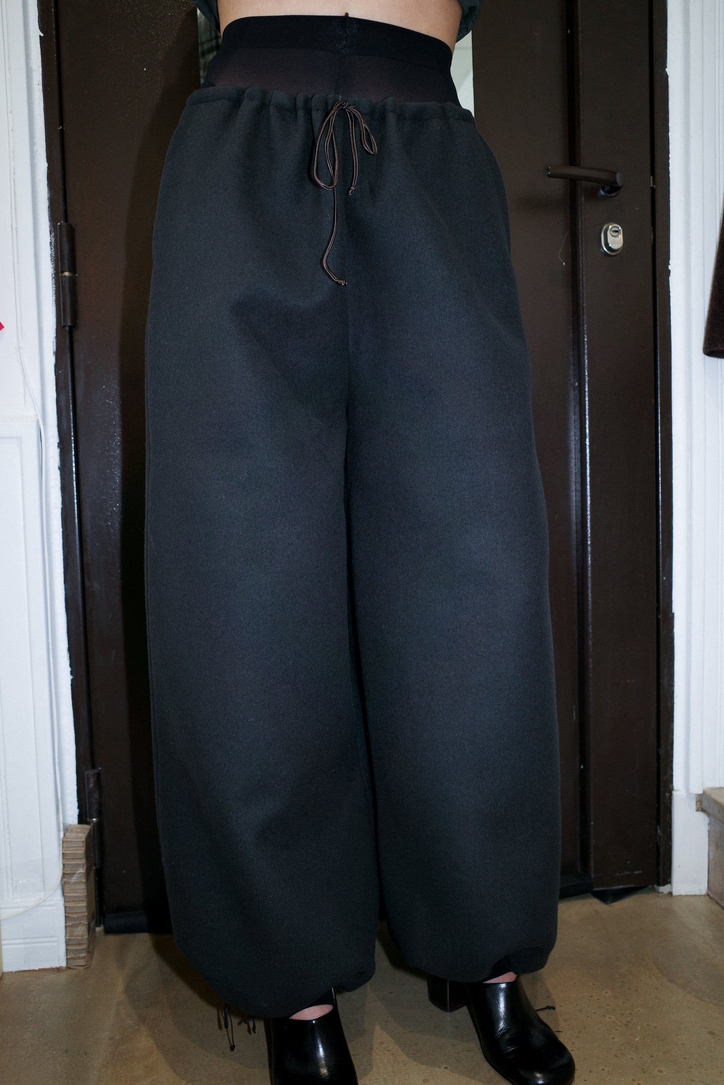 Double Face Wool Drap Trousers