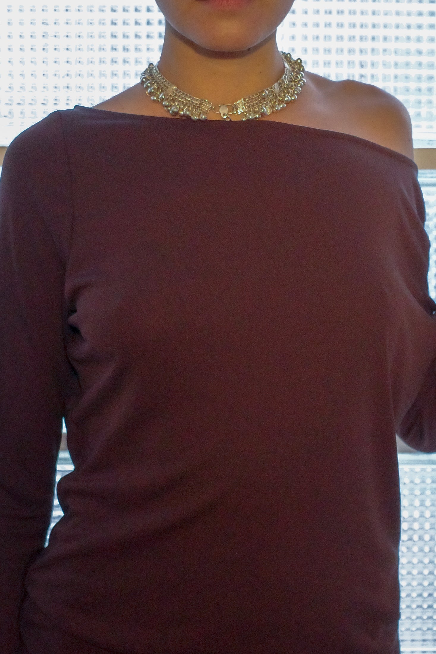 Double Face Crepe Jersey Long Sleeves Top