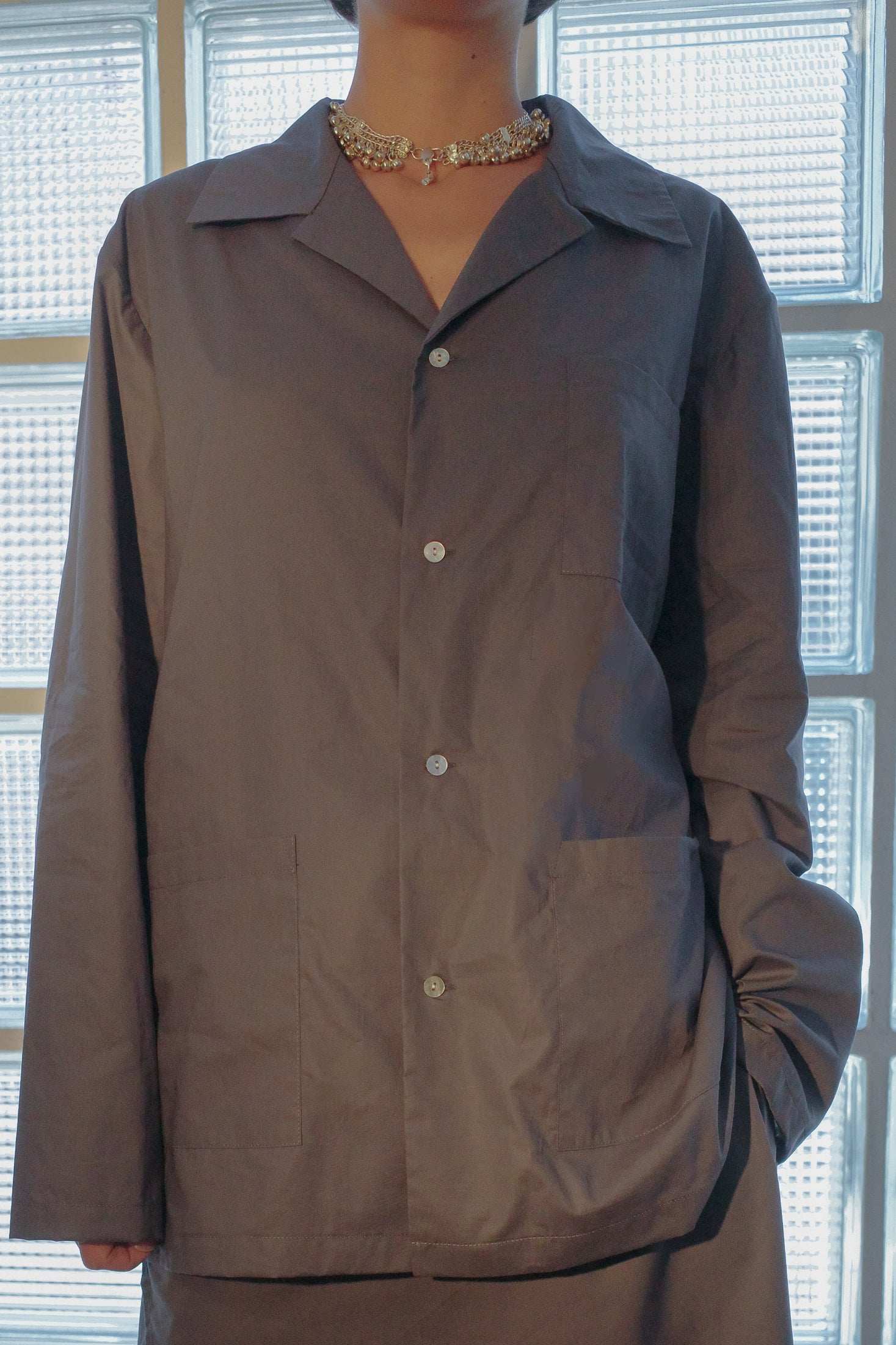 Oversized Poplin Pyjama Shirt