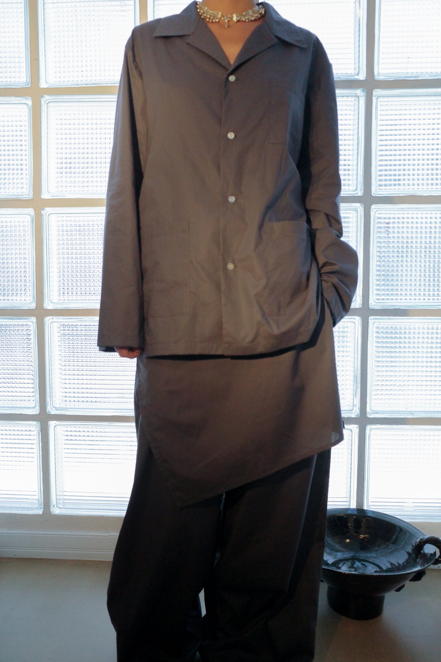 Oversized Poplin Pyjama Shirt