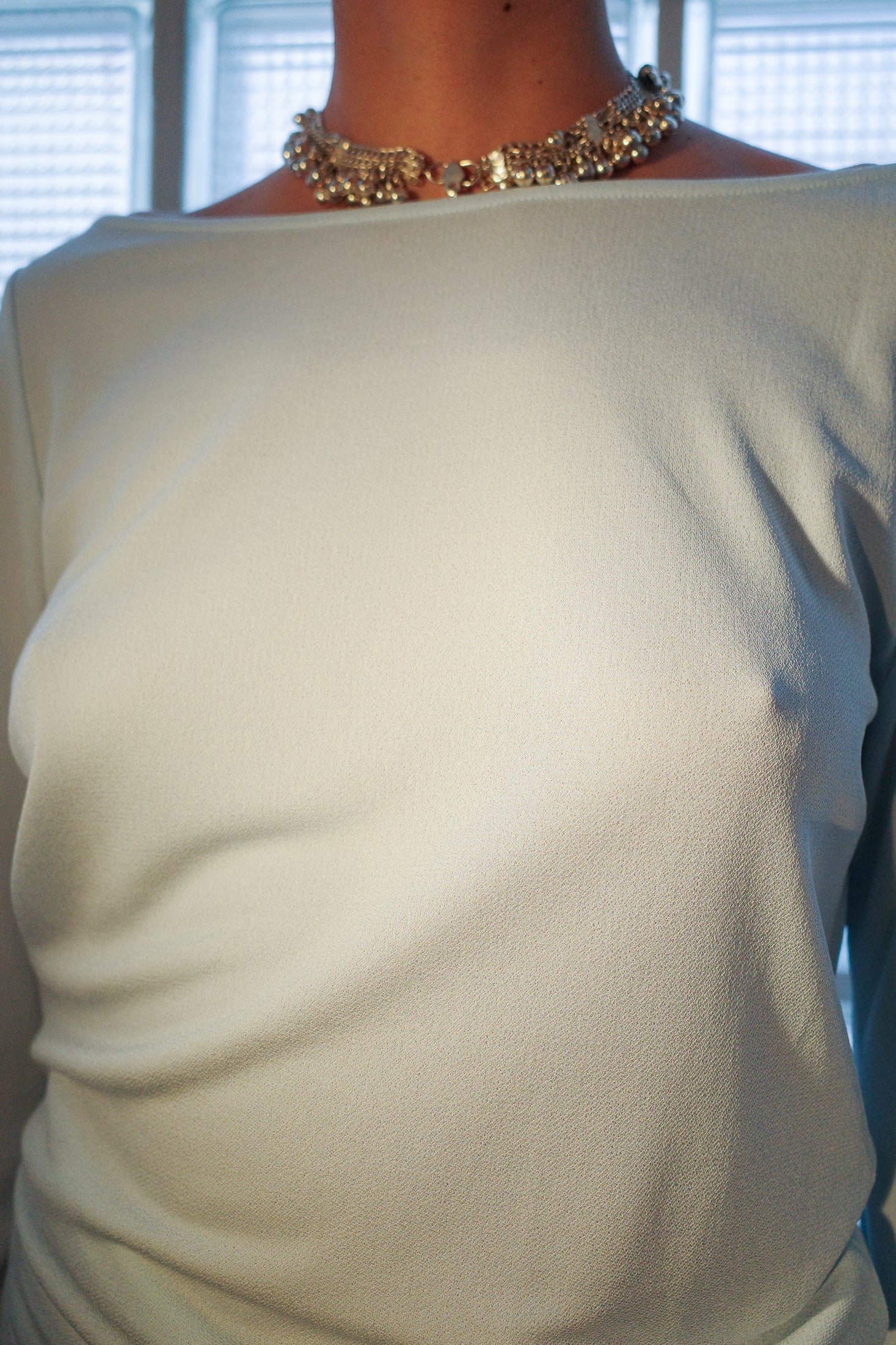 Double Face Crepe Jersey Long Sleeves Top