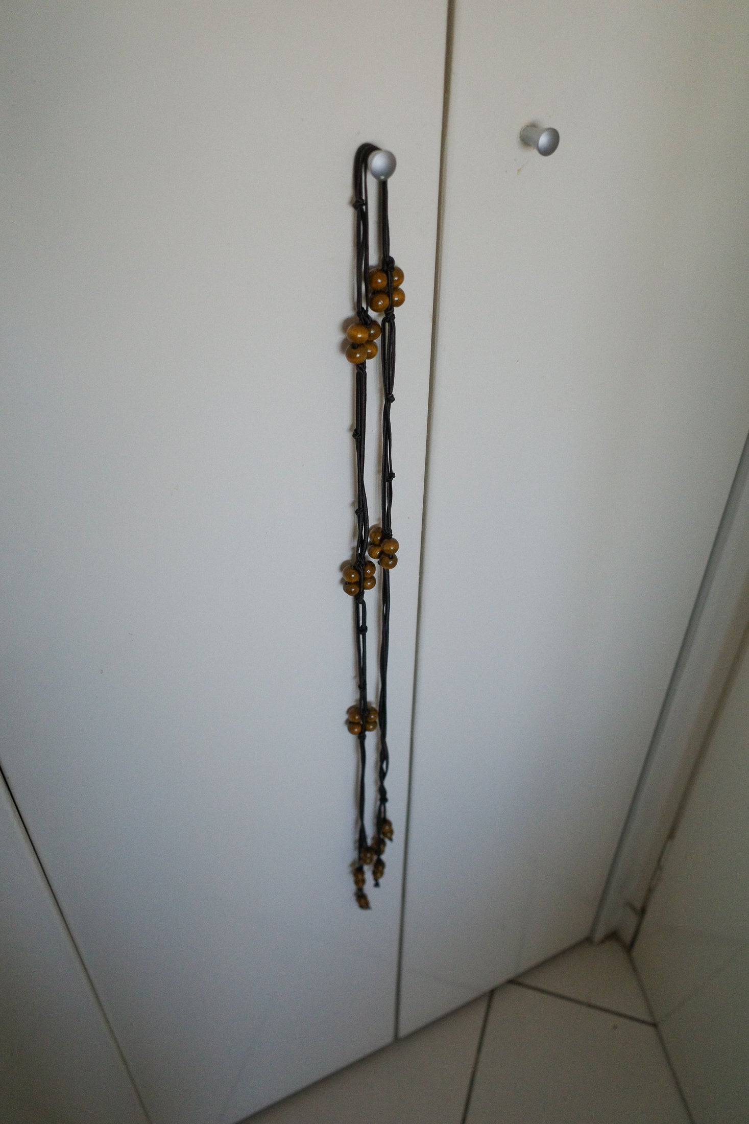 Macramé wooden belt
