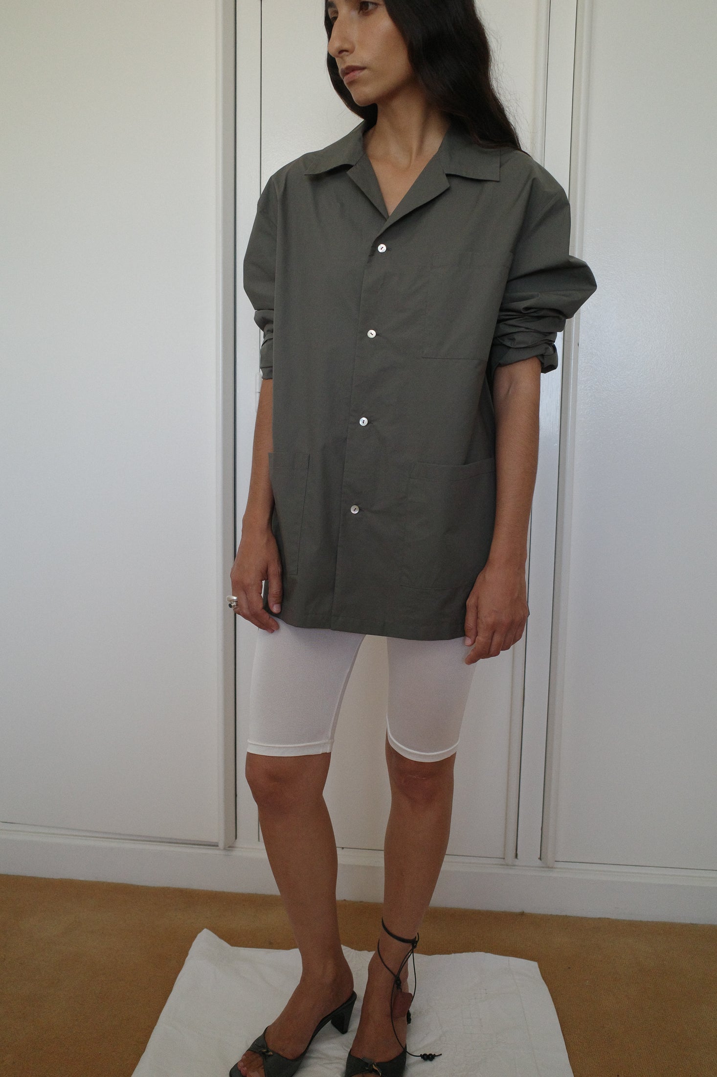 Cotton Poplin Oversized Pyjama Shirt