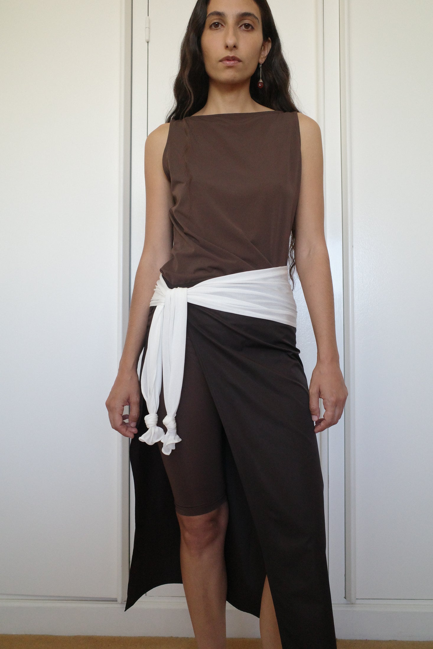 Stretch Jersey Boat Neck Top