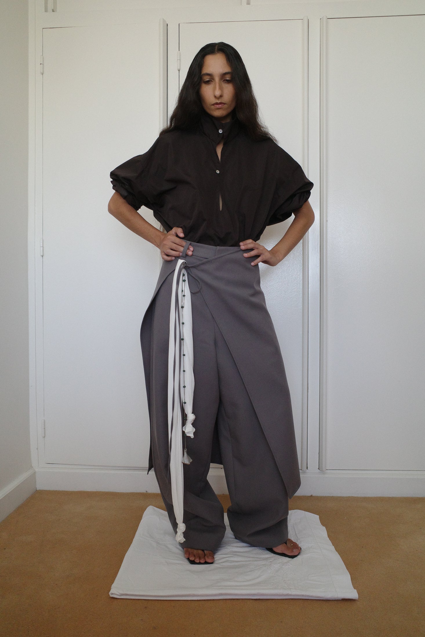 Fluid Suiting Long Overskirt