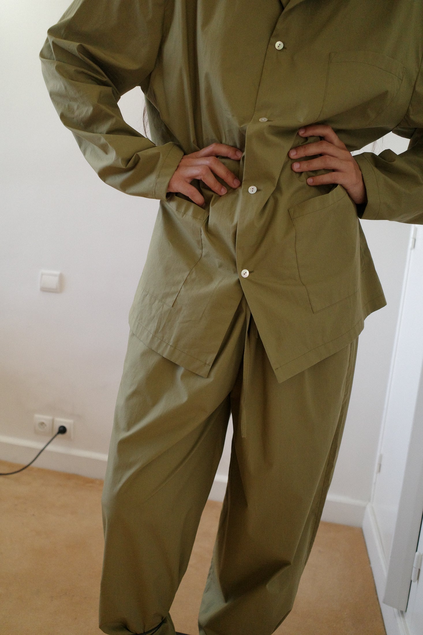 Cotton Poplin Pyjama Trousers