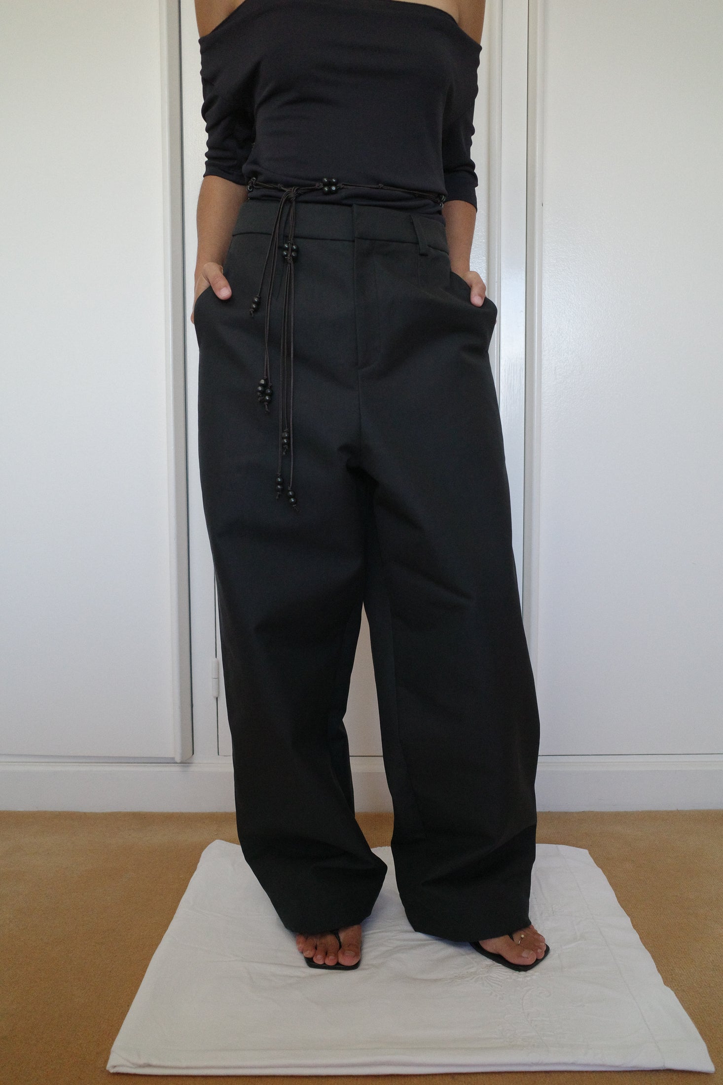 Thick Cotton Gabardine Trousers