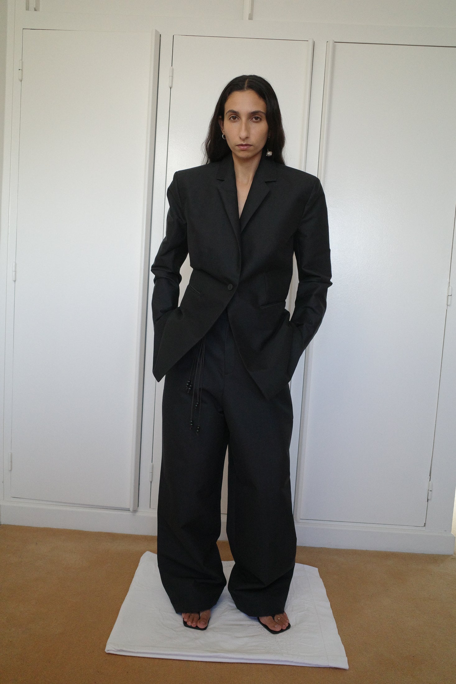 Cotton Gabardine Fitted Tailored Jacket