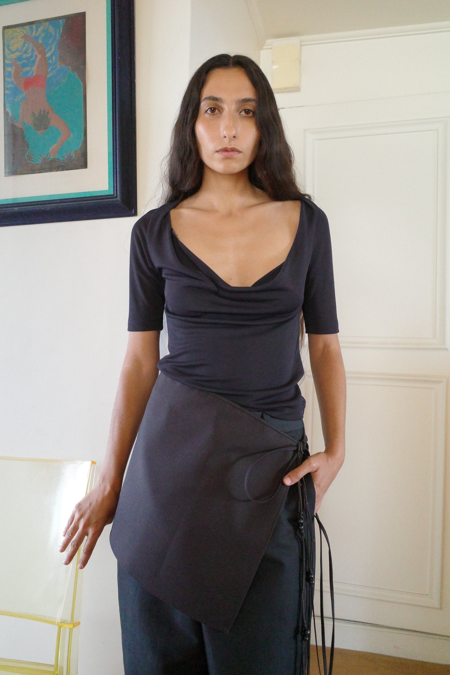 Wool Grain de Poudre Mini Overskirt