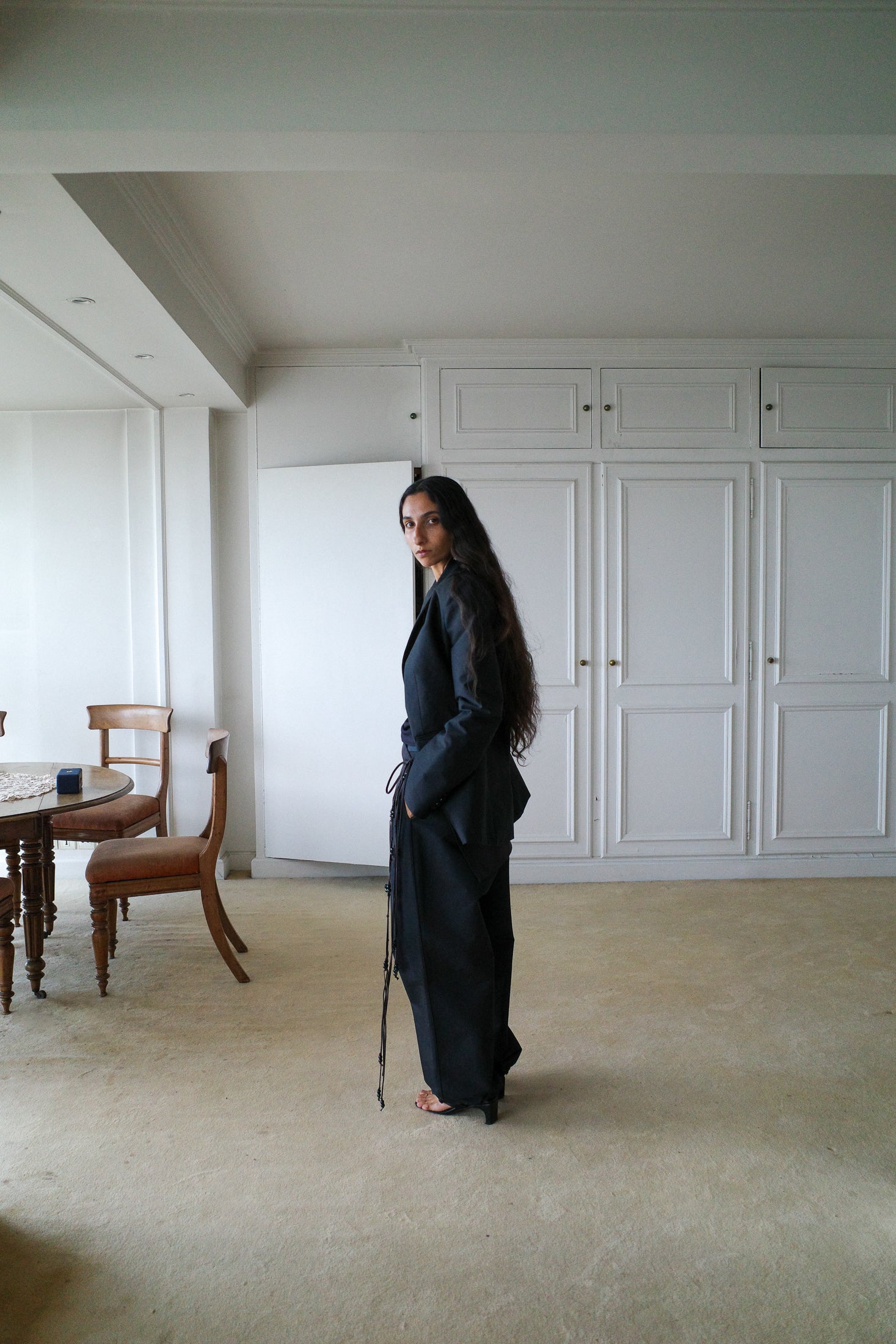 Cotton Gabardine Fitted Tailored Jacket