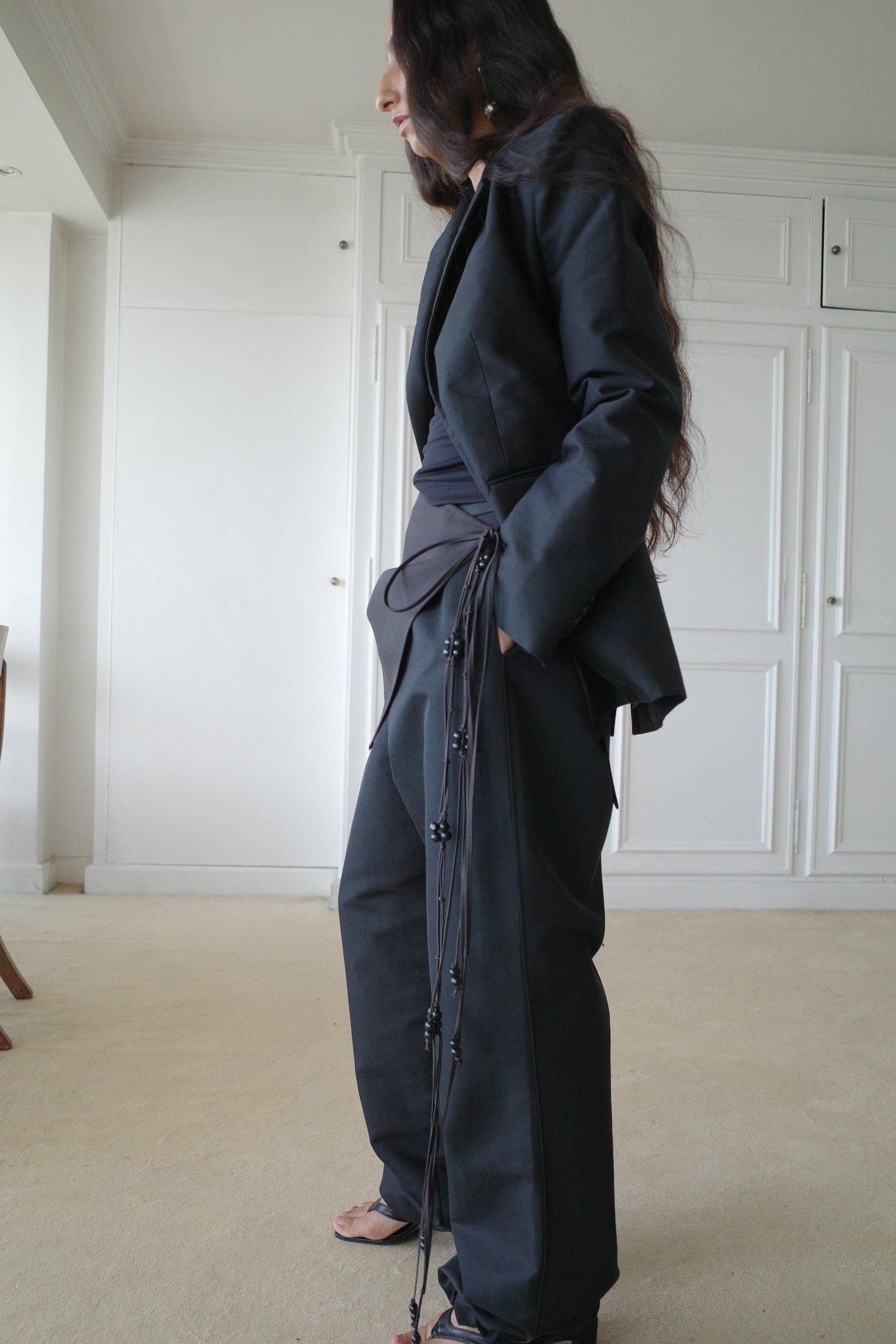 Cotton Gabardine Fitted Tailored Jacket