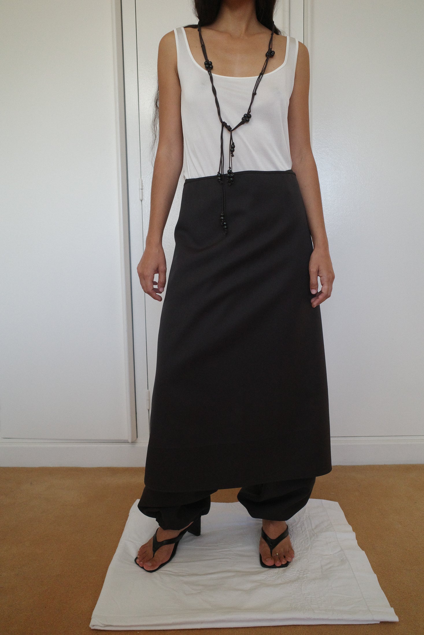 Wool Grain de Poudre Long Overskirt