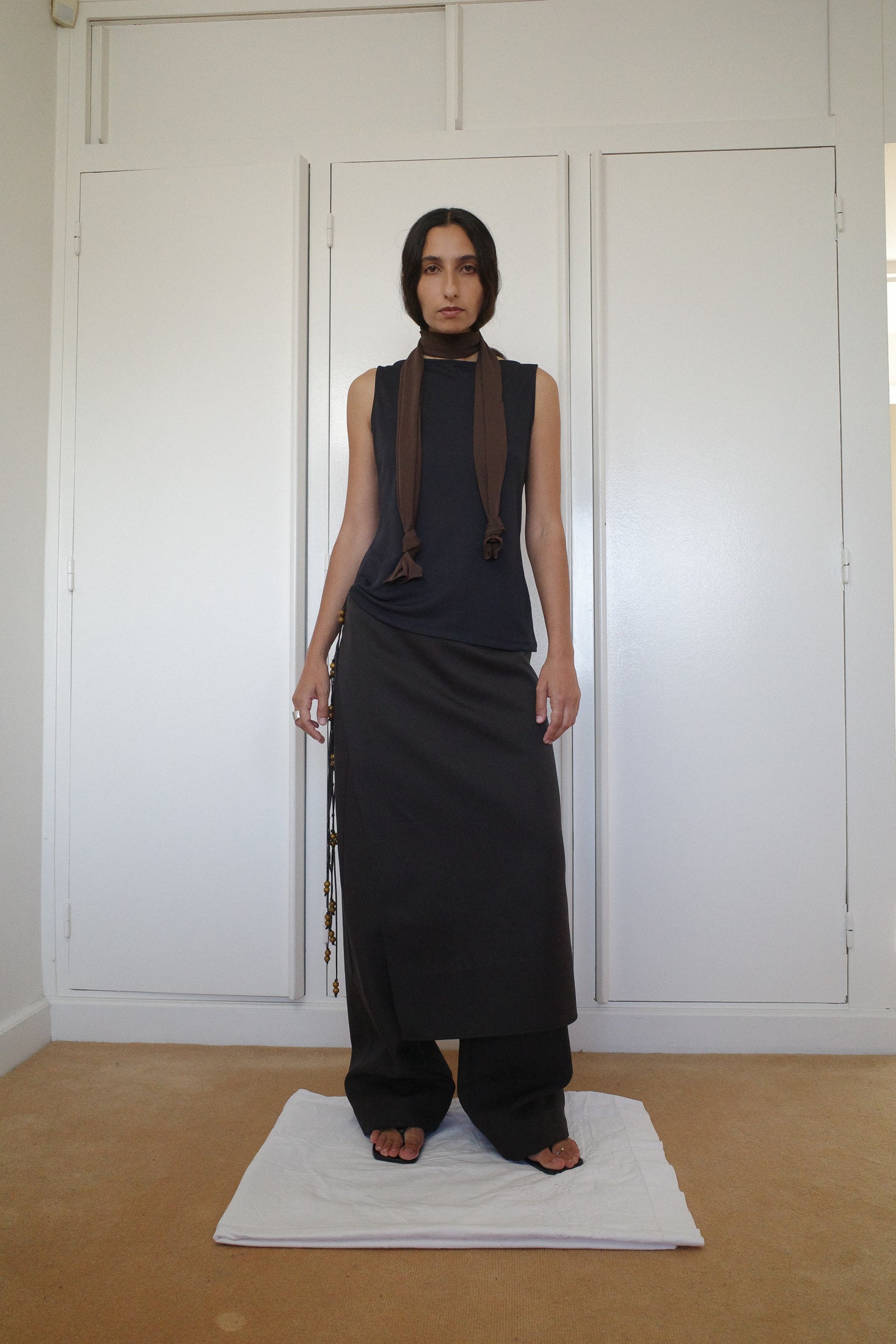 Stretch Jersey Knotted Scarf