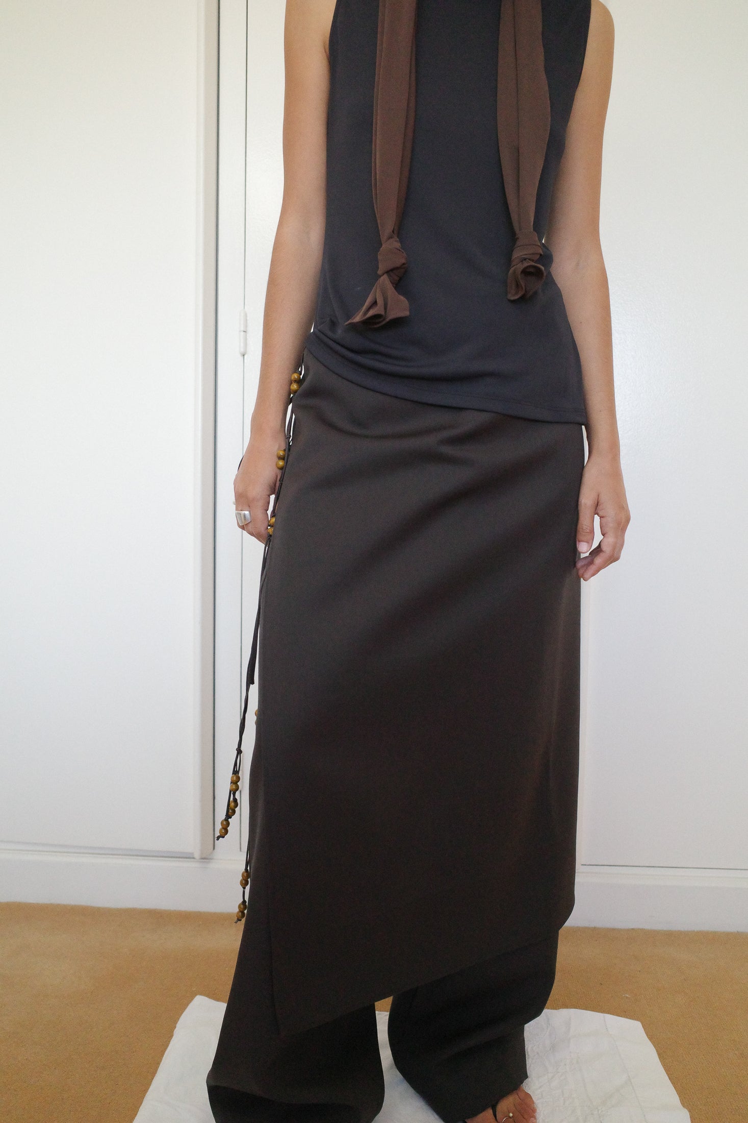 Wool Grain de Poudre Long Overskirt