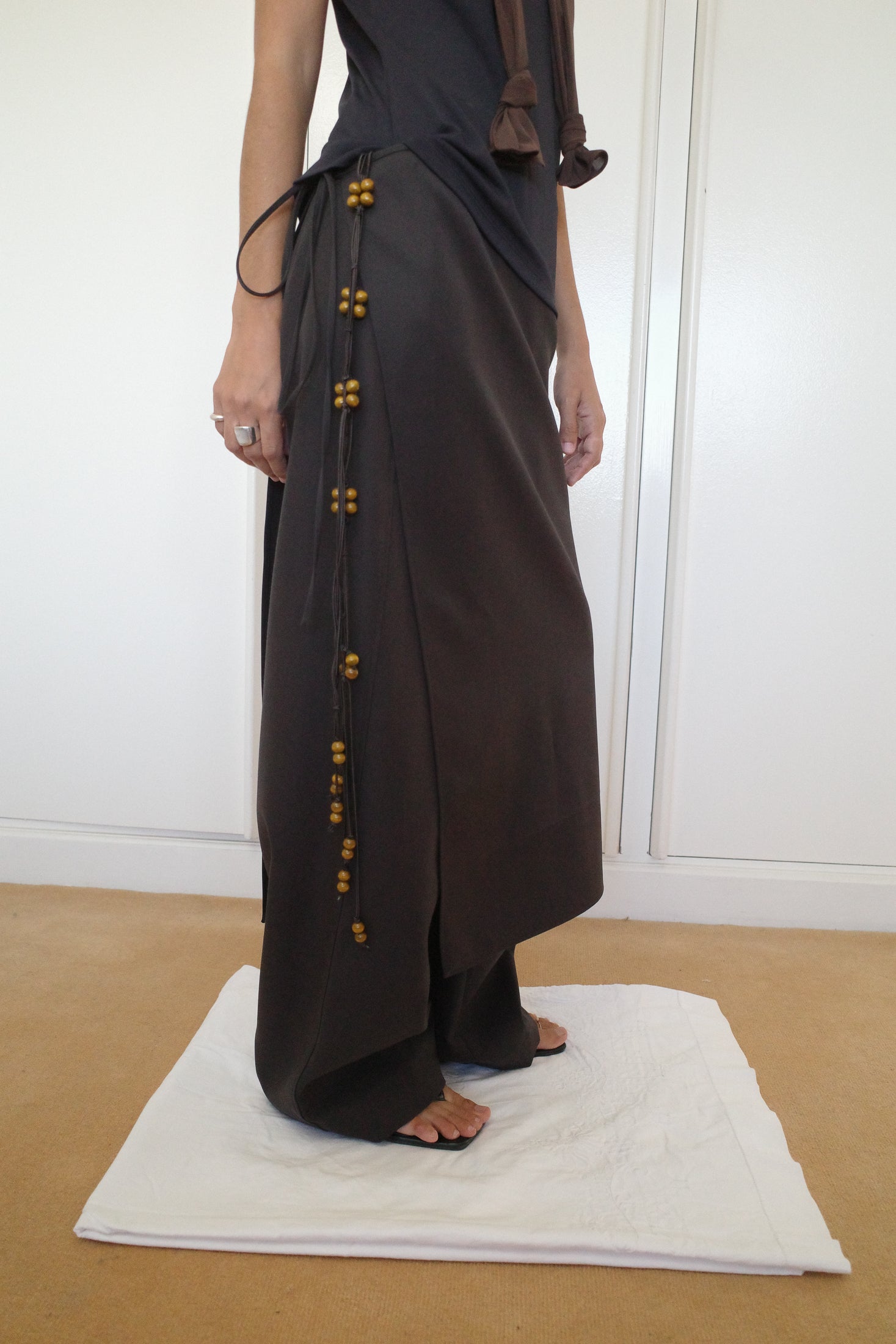 Wool Grain de Poudre Long Overskirt