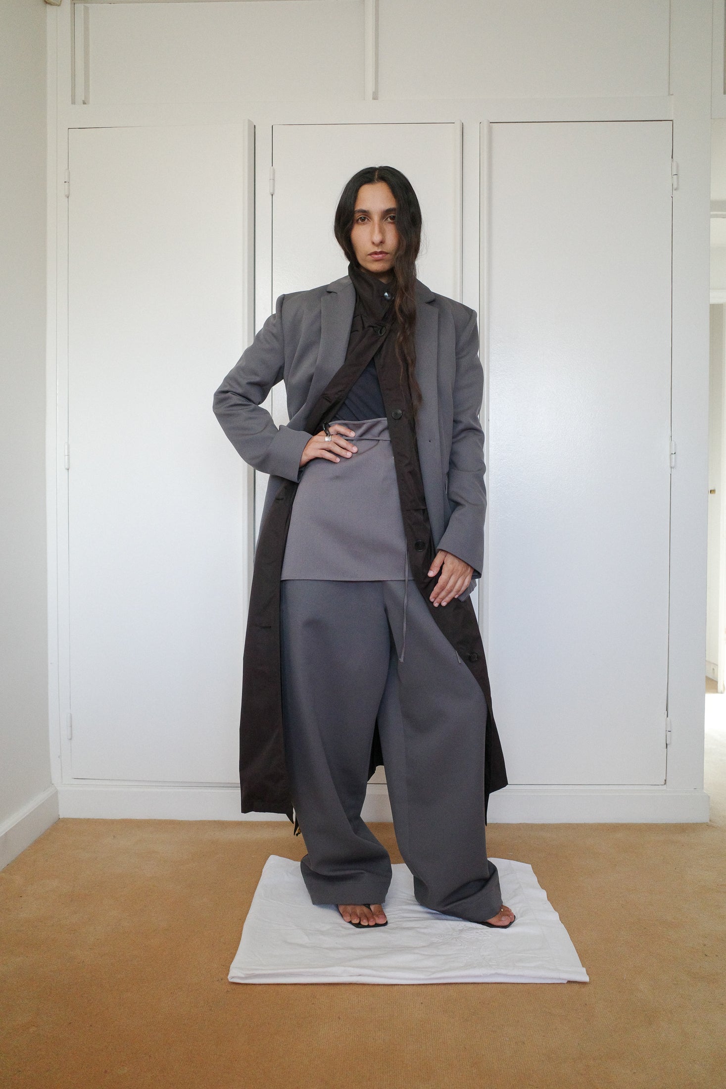 Wool Grain de Poudre Fitted Tailored Jacket