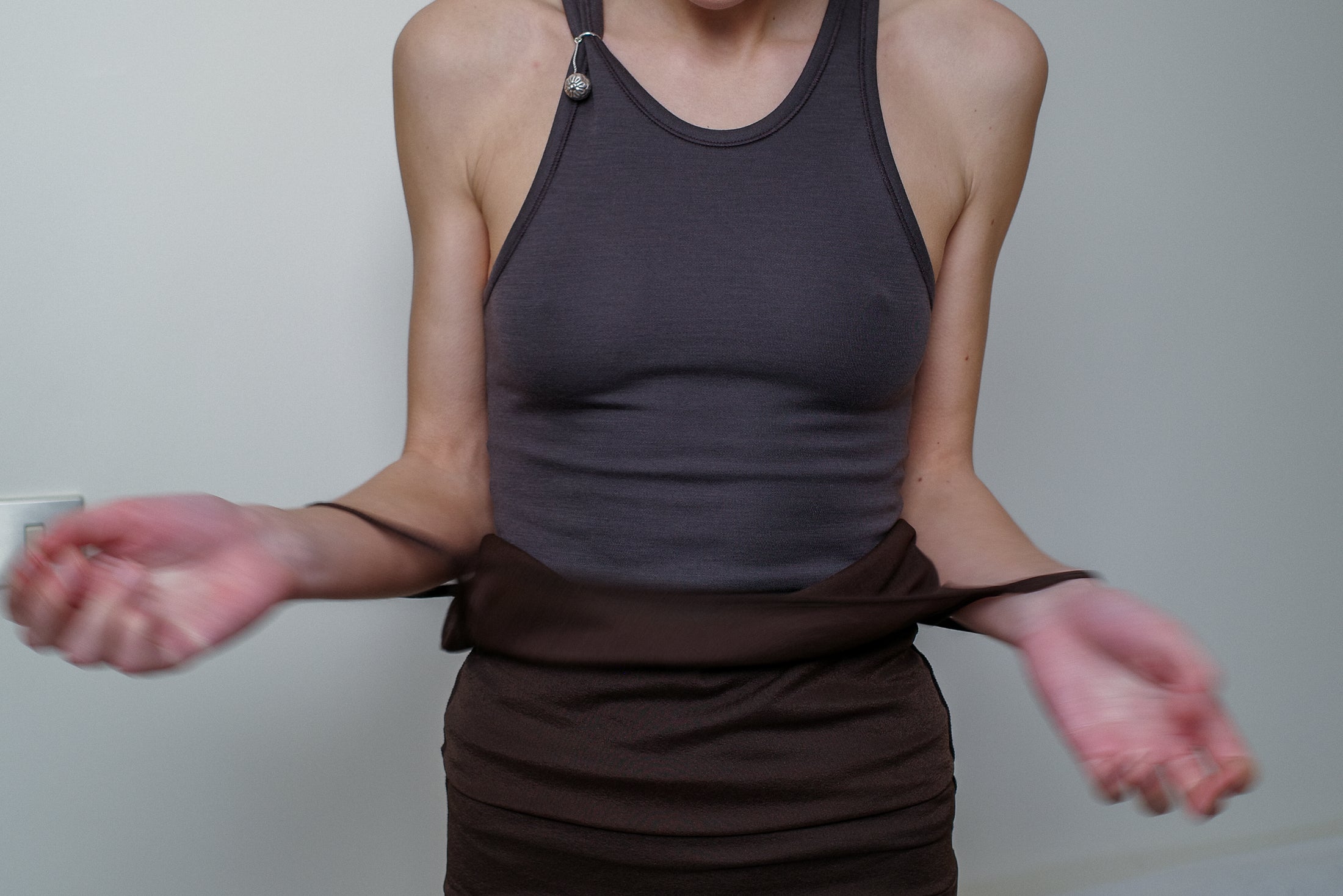 Virgin Wool Jersey Round Neck Top