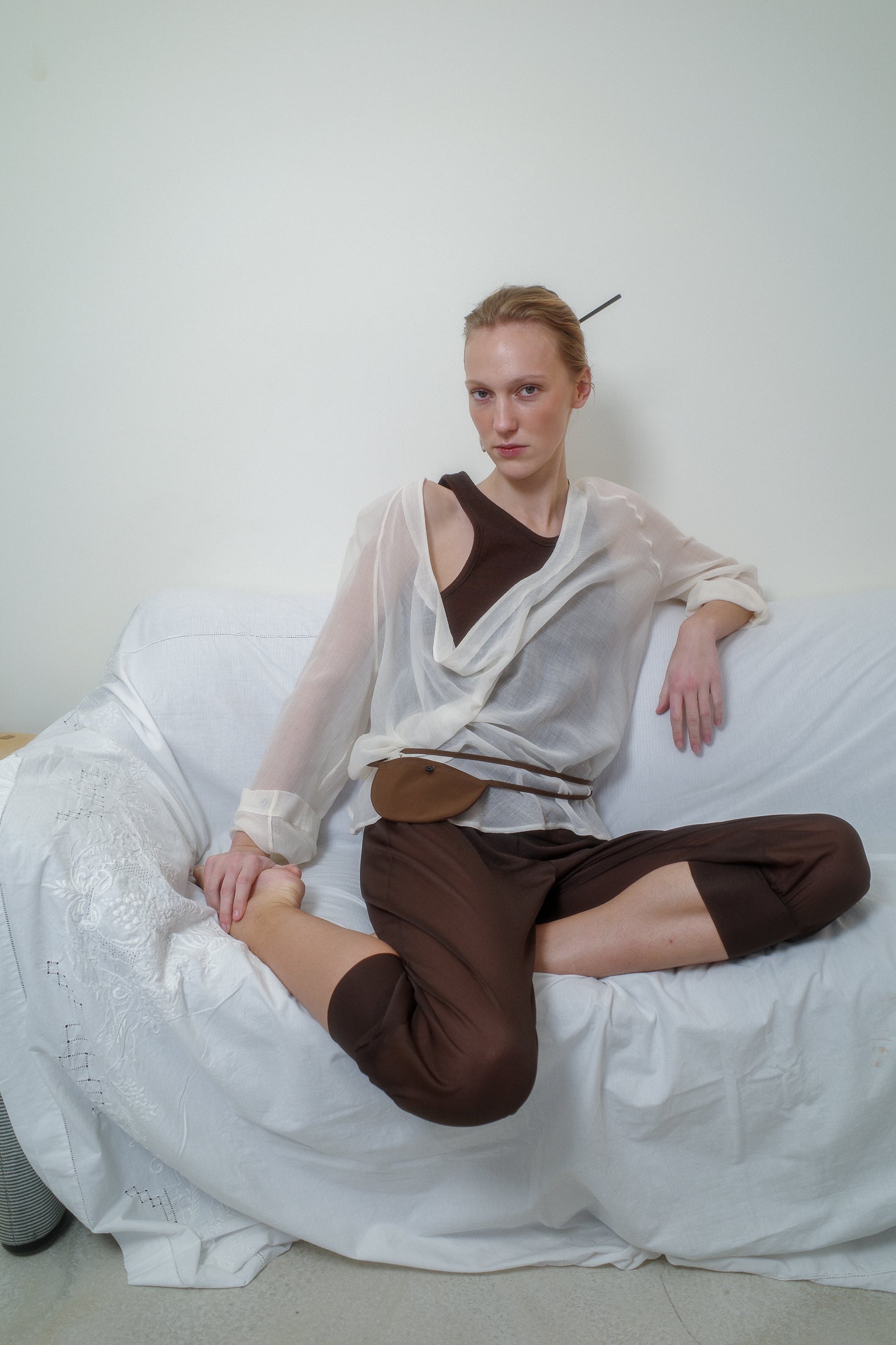 Sheer Wool Etamine Blouse