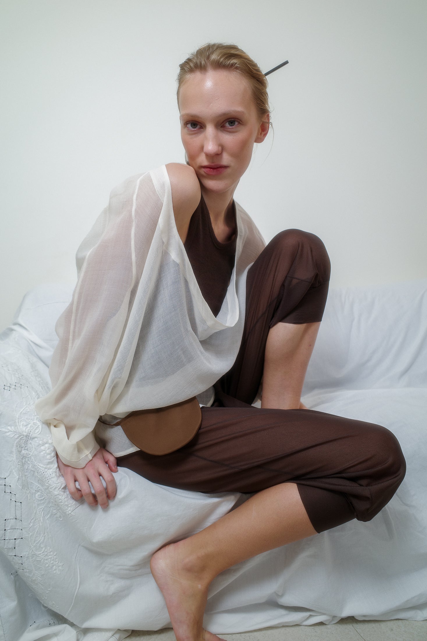 Sheer Wool Etamine Blouse
