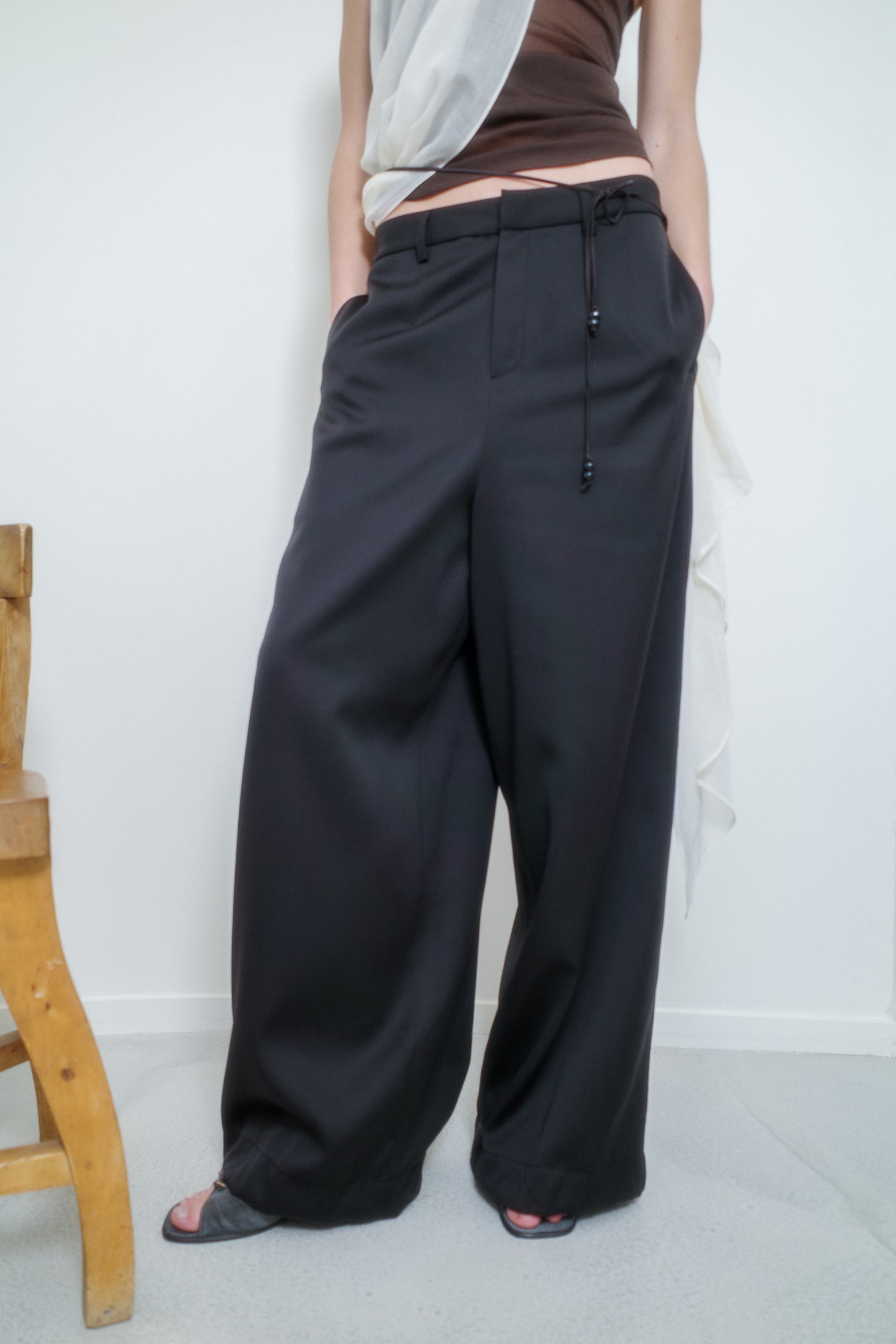 Wool Grain de Poudre Adjustable Trousers