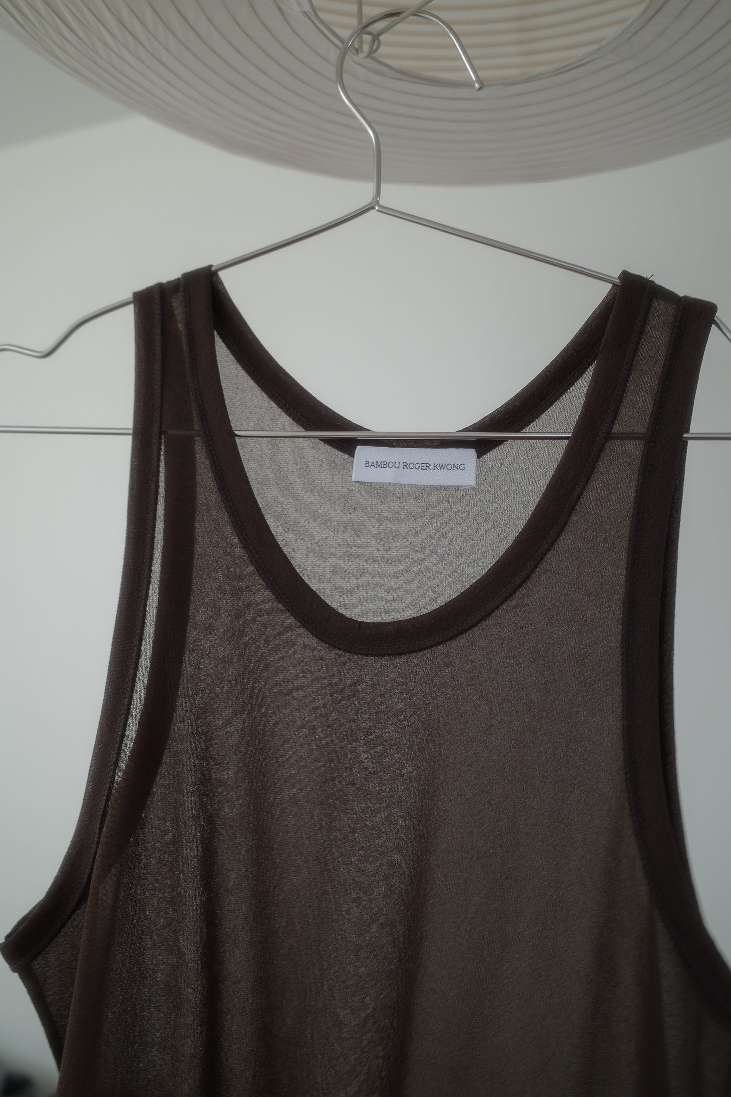 Sheer Jersey Round Neck Top