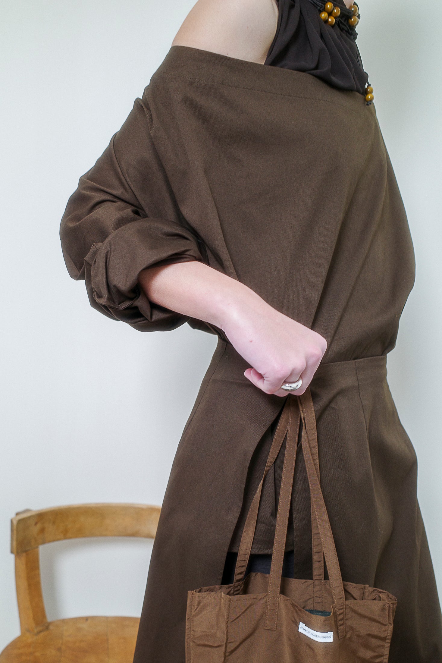 Stretch Cotton Gabardine BCI Slit Skirt