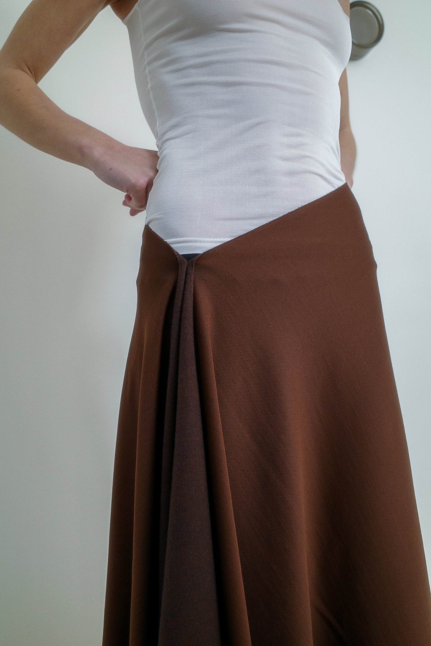 Hairy Melange Double Piqué Jersey Skirt