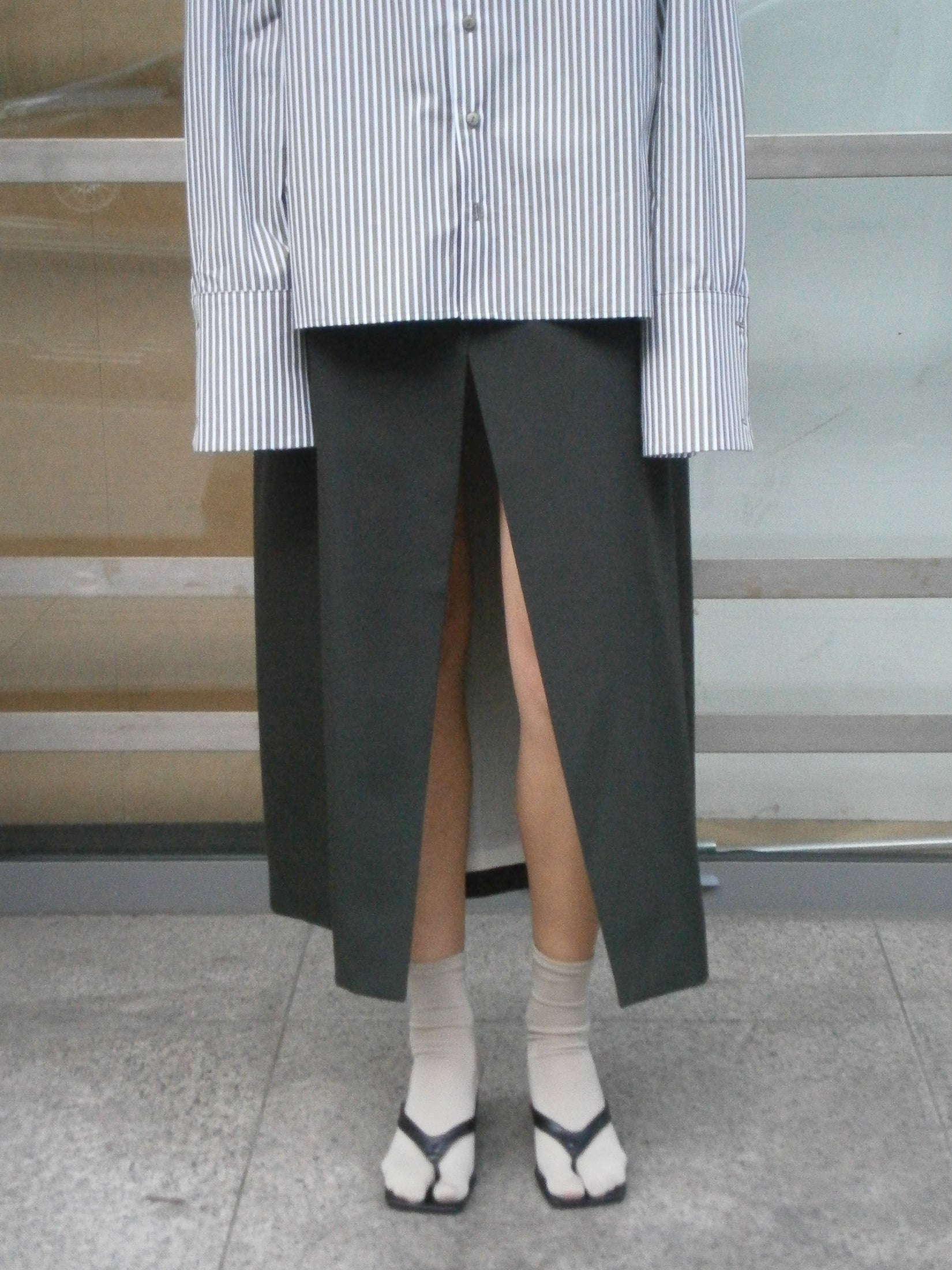 Fluid Wool Suiting Skirt