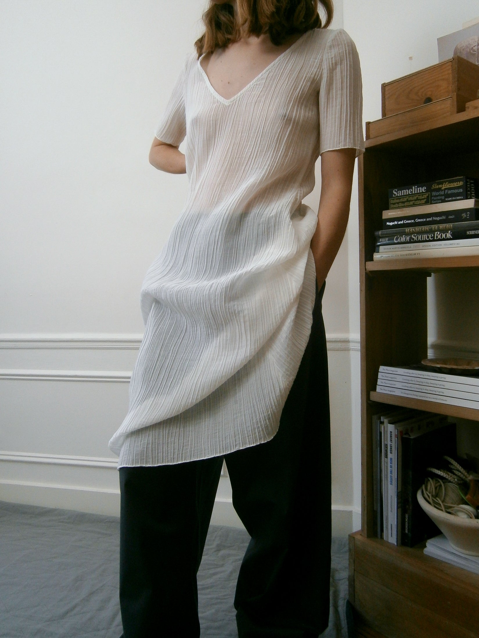 Cotton Silk Pleated Dress