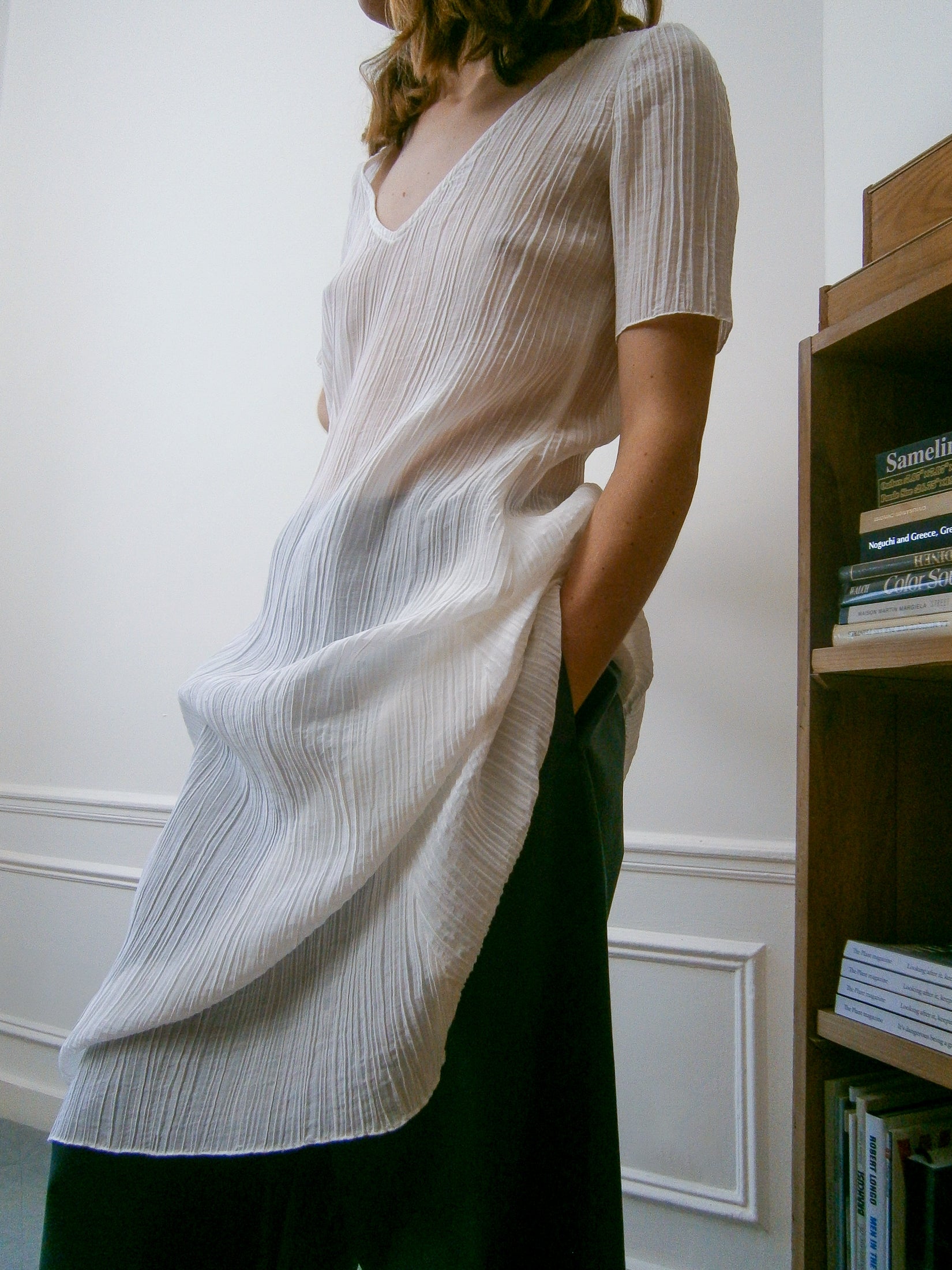 Cotton Silk Pleated Dress